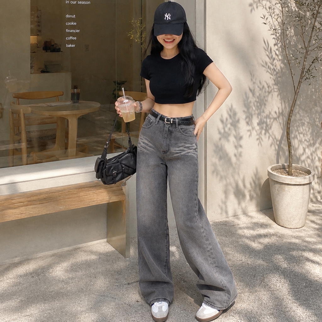 กางเกงยีนส์ขากระบอกฟอกอัดยับ รุ่น Tabby Jeans ราคา ถูกที่สุด ดีลบีเคเค แกลเลอรีภาพที่ 7