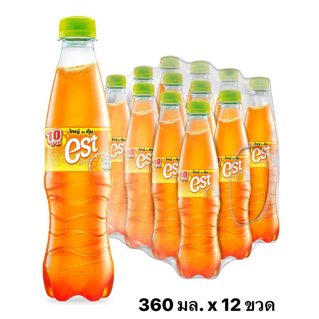 est  Orange เอส น้ำอัดลม น้ำส้ม 359 มล. x 12 ขวด