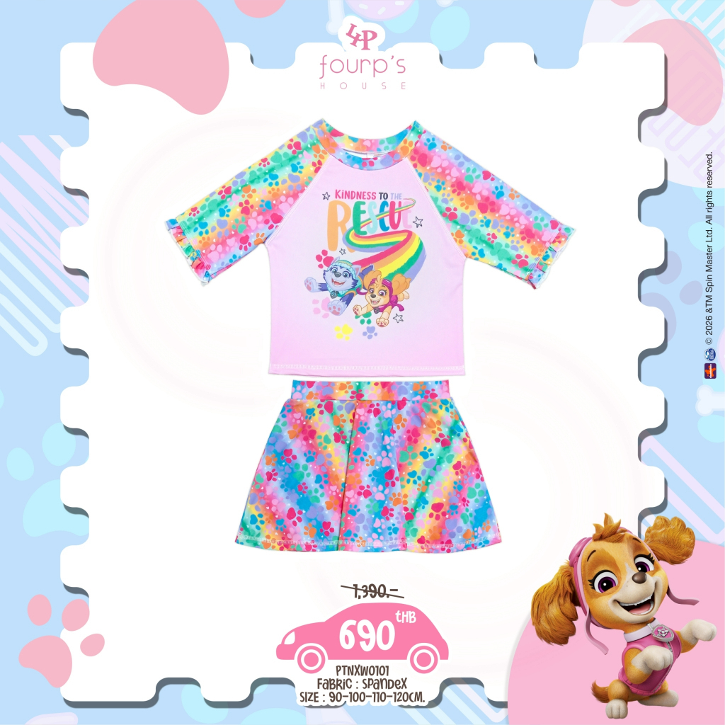 PAW PATROL : PTNXW0101 ชุดว่ายน้ำเด็กผู้หญิงลิขสิทธิ์แท้