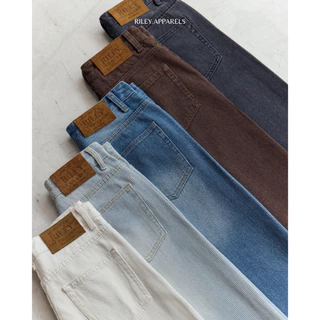Riley.apparels - Boston Jeans กางเกงยีนส์กระบอกตรง texture ลูกฟูก 7016