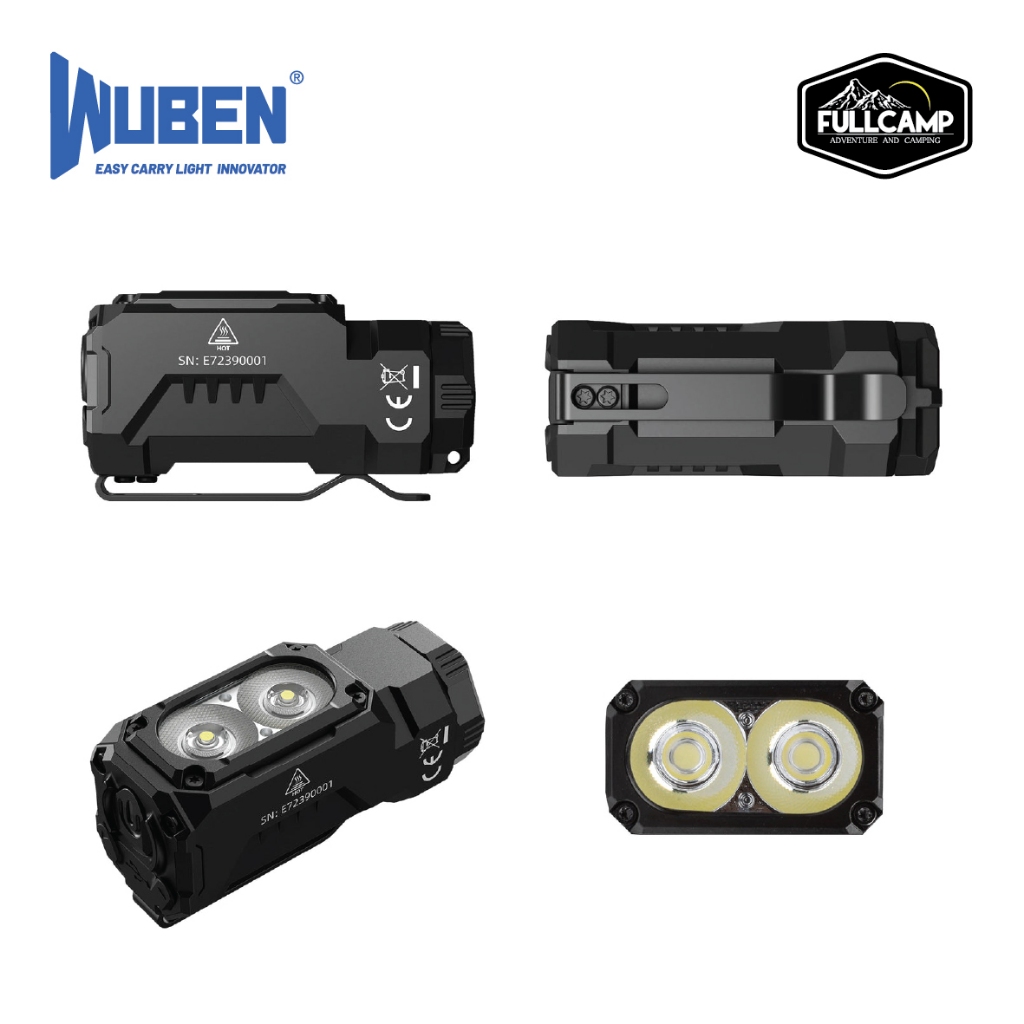 Wuben E7 TYPE-C ไฟหน้า แบบชาร์จไฟได้ 1800 ลูเมนส์