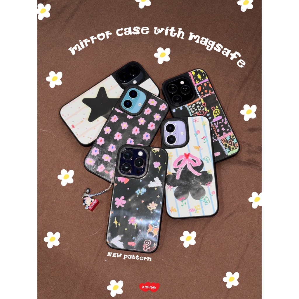 amusestuff-magnetic case with mirror เคสมือถือแบบมีแม่เหล็กและมีกระจก✨📱