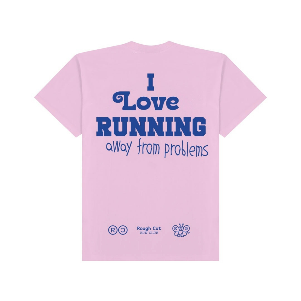 [ Rough Cut ]  Proud Problem Runner T-Shirt® /PINK