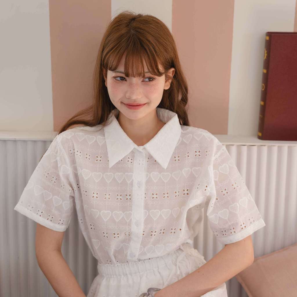 Kimmame - เสื้อ รุ่น Muffin Crop Shirt 8 ลาย