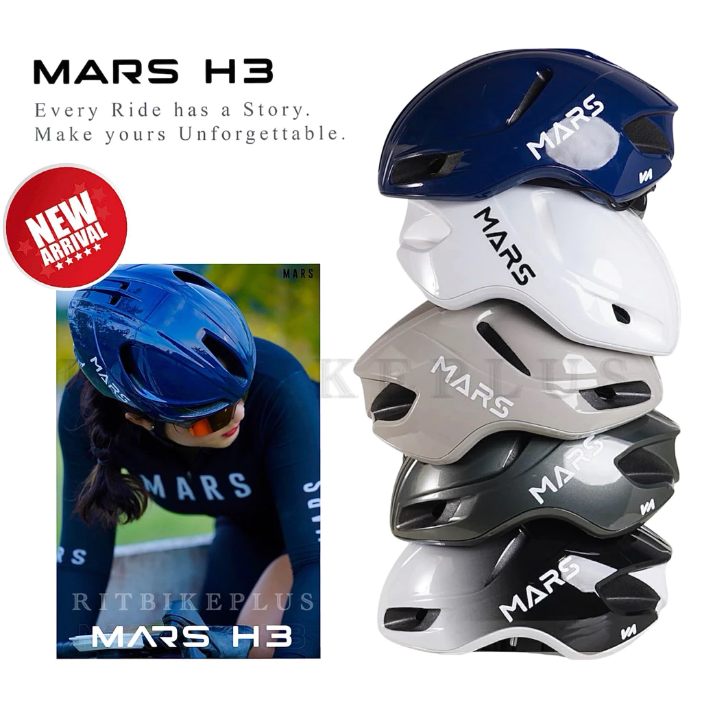 New2026 หมวกจักรยาน MARS H3 มาพร้อมระบบระบายอากาศ 10 ช่อง และสายรัดแม่เหล็ก พร้อมสีใหม่