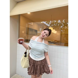 Lemonade Top — เสื้อคล้องคอ ปาดไหล่ 2 in 1 ใส่ตัวเดียวจบ! (T0222) - Merrychubbyhouse