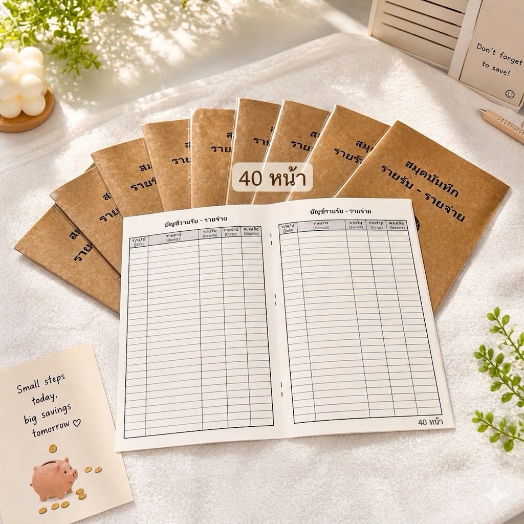 สมุดจดบันทึกรายรับ-รายจ่าย ขนาด A5 ช่วยวางแผนการใช้เงินในทุกๆวัน