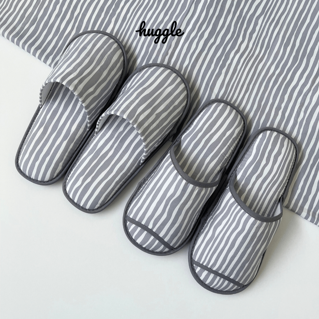 Wabi Sabi Collection รองเท้าใส่เดินในบ้าน รองเท้าสลิปเปอร์หัวปิด / หัวเปิด ผ้าคอตตอน 100% ฟองน้ำหนานุ่มพิเศษ