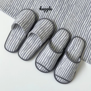 Wabi Sabi รองเท้าสลิปเปอร์หัวปิดและหัวเปิด รองเท้าใส่เดินในบ้าน ผ้าคอตตอล 100% ฟองน้ำหนานุ่มพิเศษ