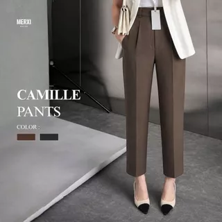 Merxi.brand - Camille Pants กางเกงทำงานผู้หญิงกระบอกเล็ก 7ส่วน สไตล์เกาหลี เอวสูง เรียบหรู ใส่ทำงาน/ใส่เที่ยว [พร้อมส่ง]
