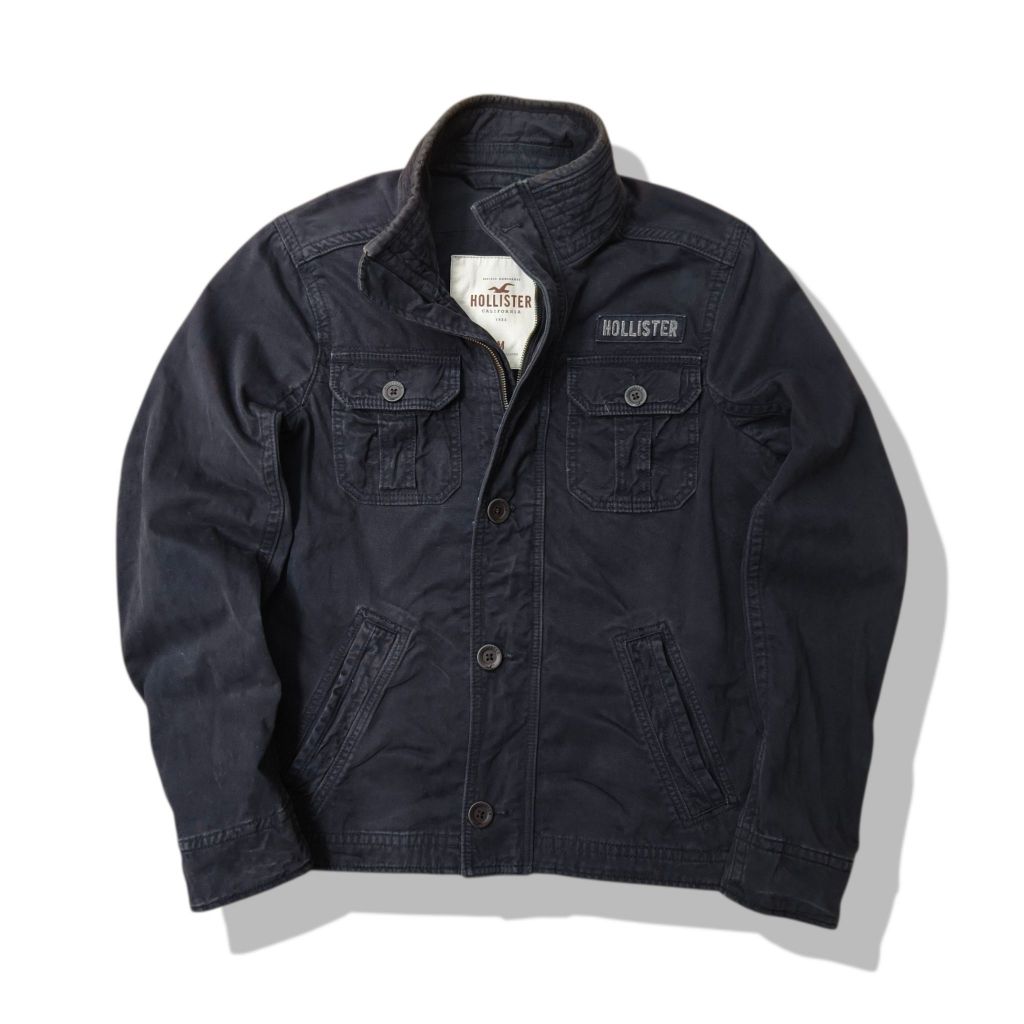 Hollist*r Dark Navy Military Full Zipper Jacket(M) มือสองรอบอก 43”