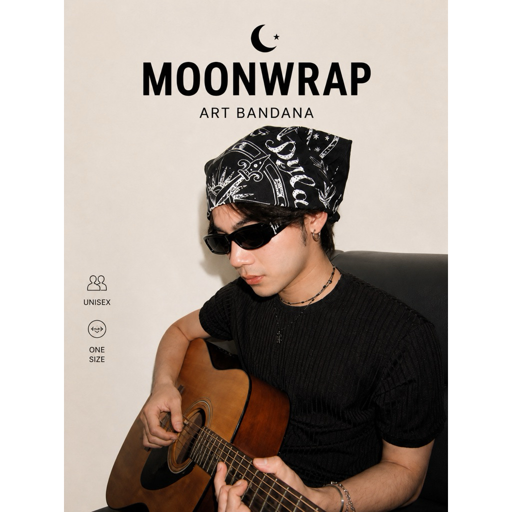 ผ้าพันคอ Bandana ผ้าฝ้าย Cotton ลายวินเทจ 55×55 ซม. สายแฟชั่นสตรีท [BD-60]