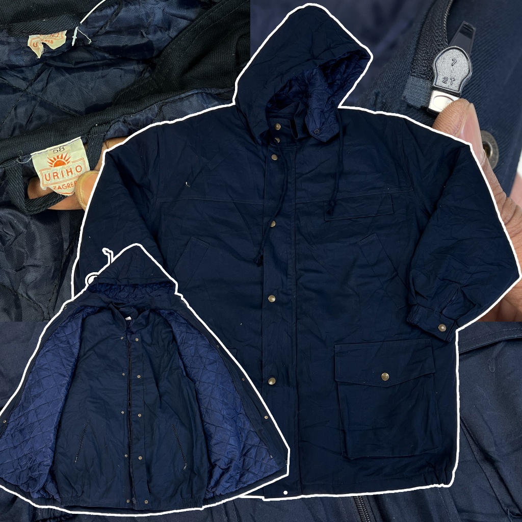 แจ็คเก็ตวินเทจ Vintage URIHO Zagreb Field Parka - Croatian Utility Workwear Jacket แจ็คเก็ตเดินป่า ม