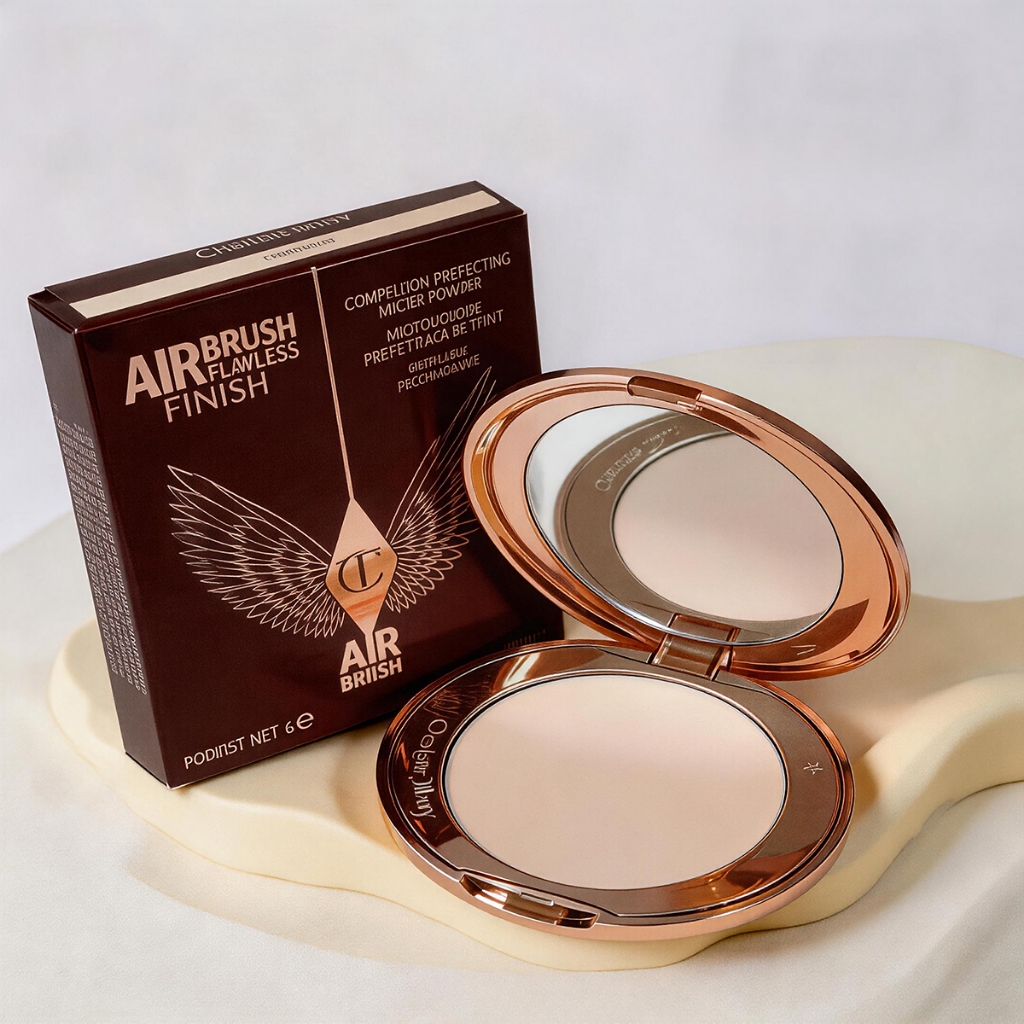 ของแท้ใหม่เอี่ยม🍹 Charlotte Tilbury airbrush flawless finish powder สี Fair, Medium แป้งอัดแข็งในตำนาน