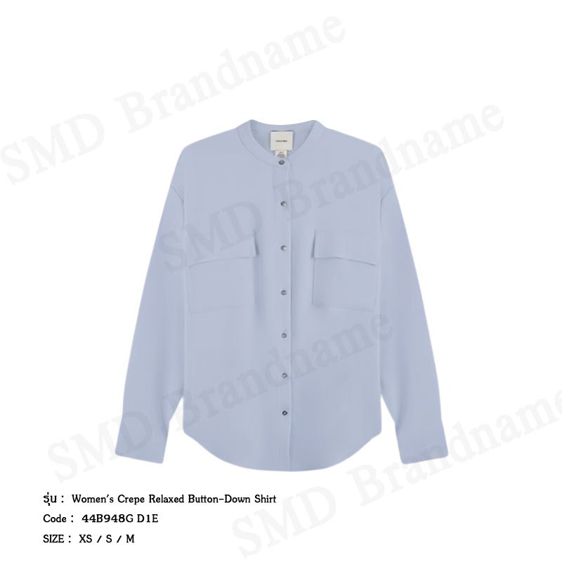 Calvin Klein เสื้อเชิ้ตแขนยาวผู้หญิง รุ่น Women's Crepe Relaxed Button-Down Shirt Code: 44B948G D1E