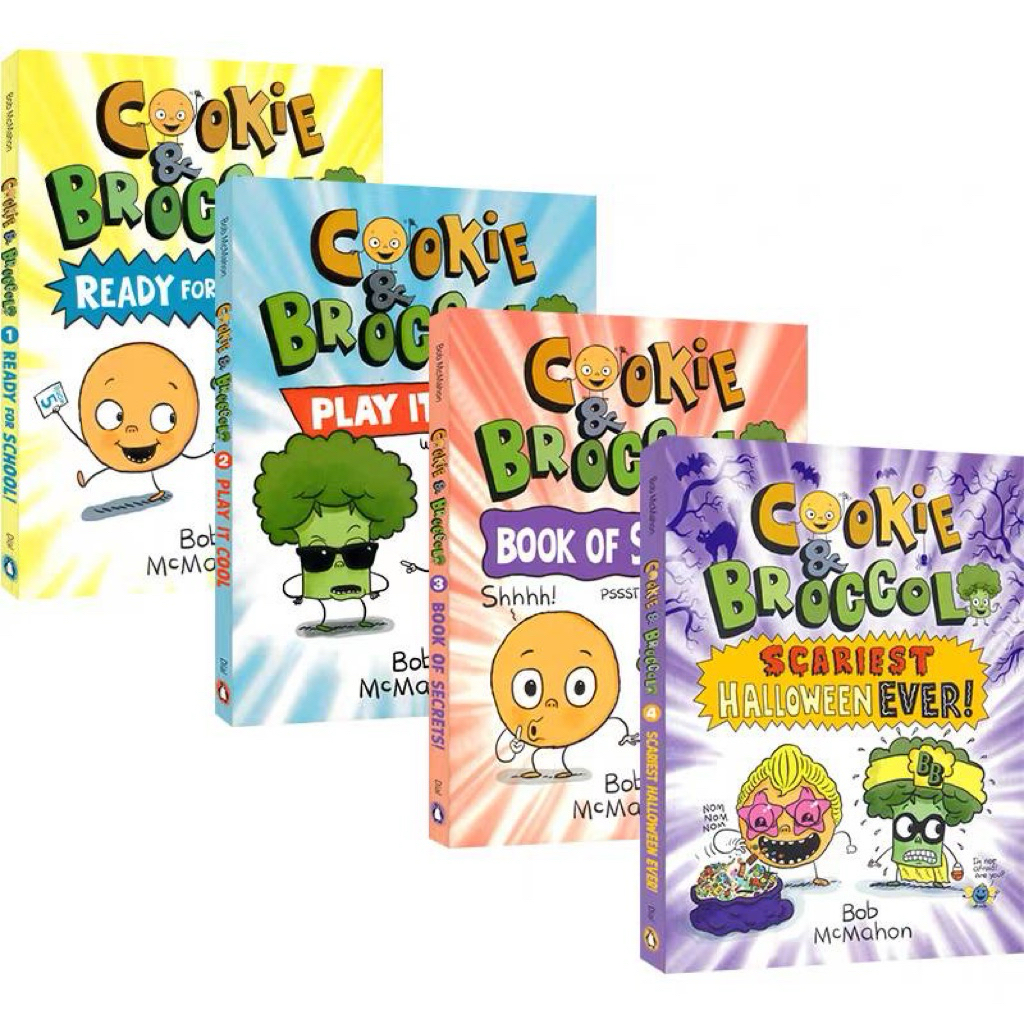 ​(Set 4 เล่ม) Cookie & Broccoli การ์ตูนภาษาอังกฤษอ่านง่าย สำหรับเด็ก 8-12 ปี แนวตลก สนุก เสริมทักษะสังคม