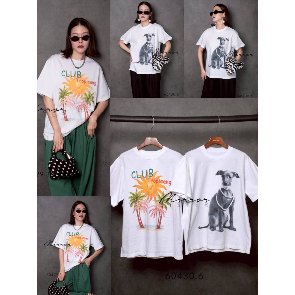 •MIRRORSISTER• MRST 60429.3 60430.6 เสื้อยืดคอกลมทรงสวย เนื้อผ้า Premium Cotton สัมผัสนุ่ม