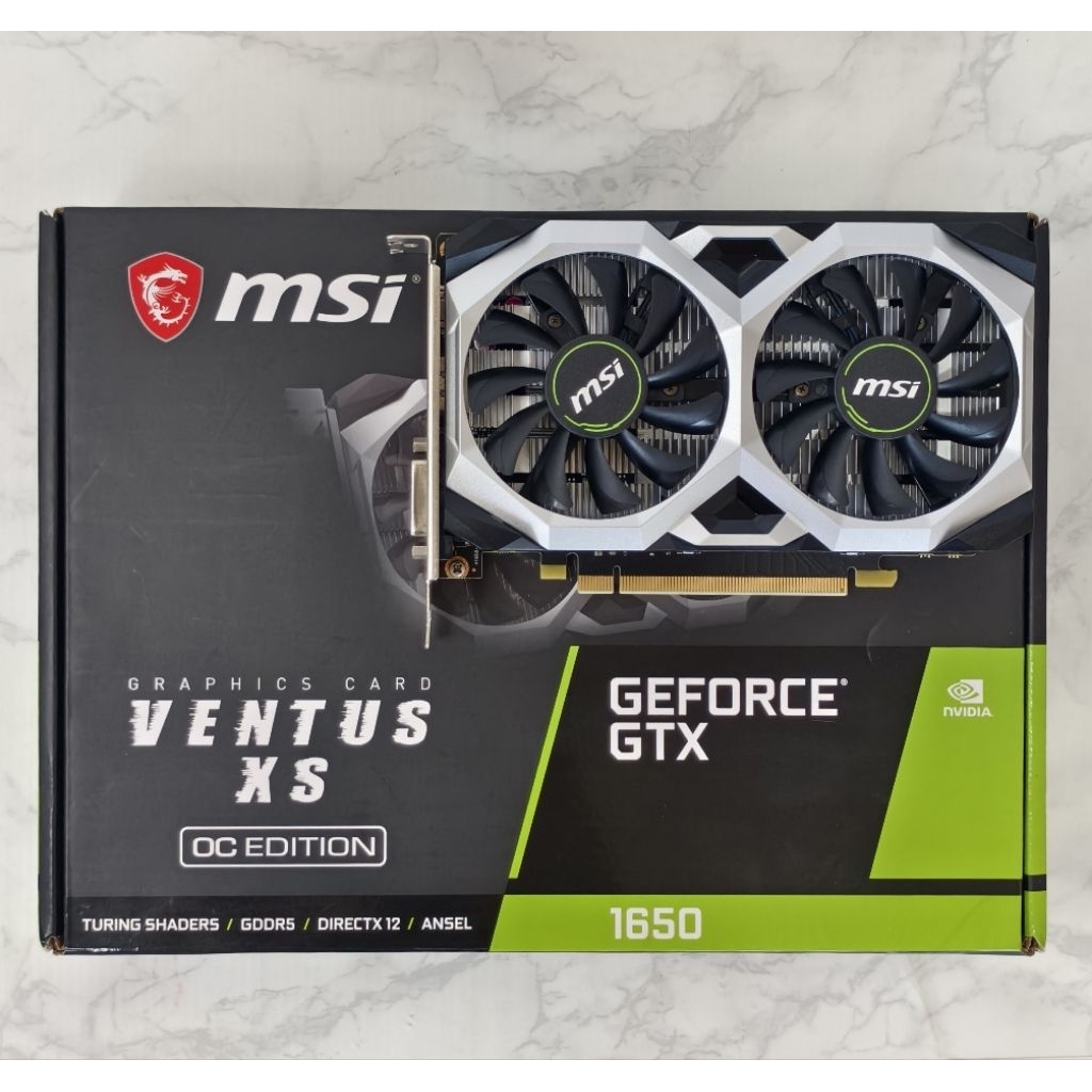 MSI GeForce GTX 1650 Ventus XS 4G DDR5 มือสอง ไม่ต่อไฟเพิ่ม มีกล่องครบ