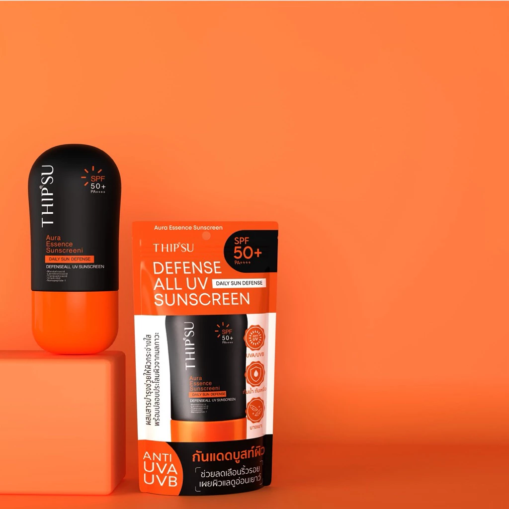 [ใหม่]กันแดดทิพย์สุ SPF55+PA++++40g THIPSU Aura Essence Sunscreen กันแดดสำหรับผิวหน้าใช้เป็นประจำทุกวัน สกินแคร์ Skincar thumbnail 8