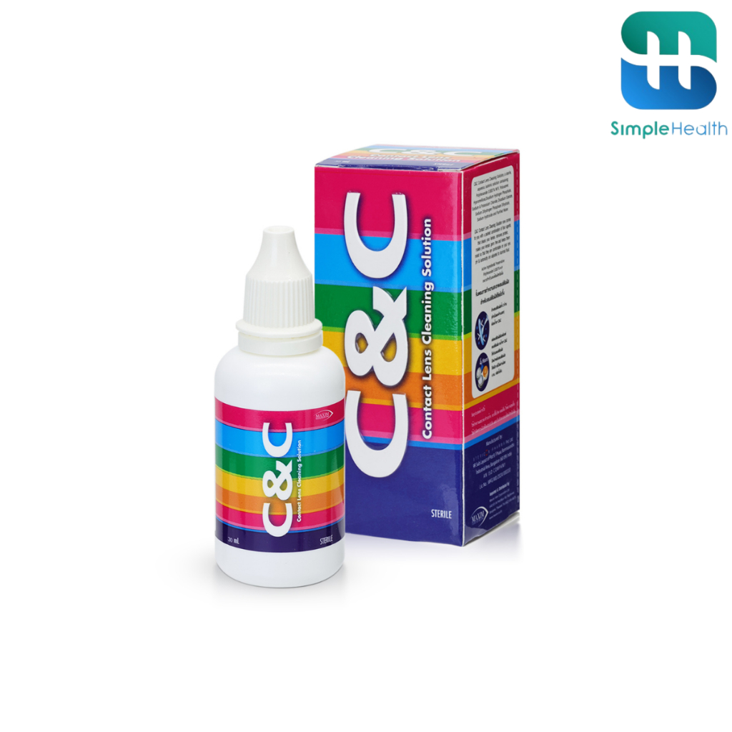 Simple Healthcare น้ำยาล้างคอนเเทคเลนส์ 250ml 60ml น้ำยาทำความสะอาดคอนแทค C&C ชะล้างคราบโปรตีน ฝุ่น สิ่งสกปรก