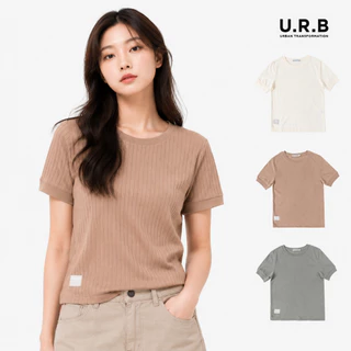 URBAN : WOMEN'S Ribbed Fit Tee เสื้อยืดริบผู้หญิง ทรงพอดีตัว รุ่น 1UTWT1021 มี 3 สี เขียว | น้ำตาล | ครีม