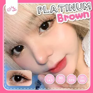 คอนแทคเลนส์ Platinum Brown / Black (Kitty Kawaii) ขนาดบิ๊กอาย 🌷 คอนแทคสีดำ ลายดัง ตต