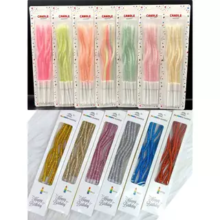 เทียนวันเกิดแบบเกลียว สีกลิตเตอร์(พร้อมส่ง)