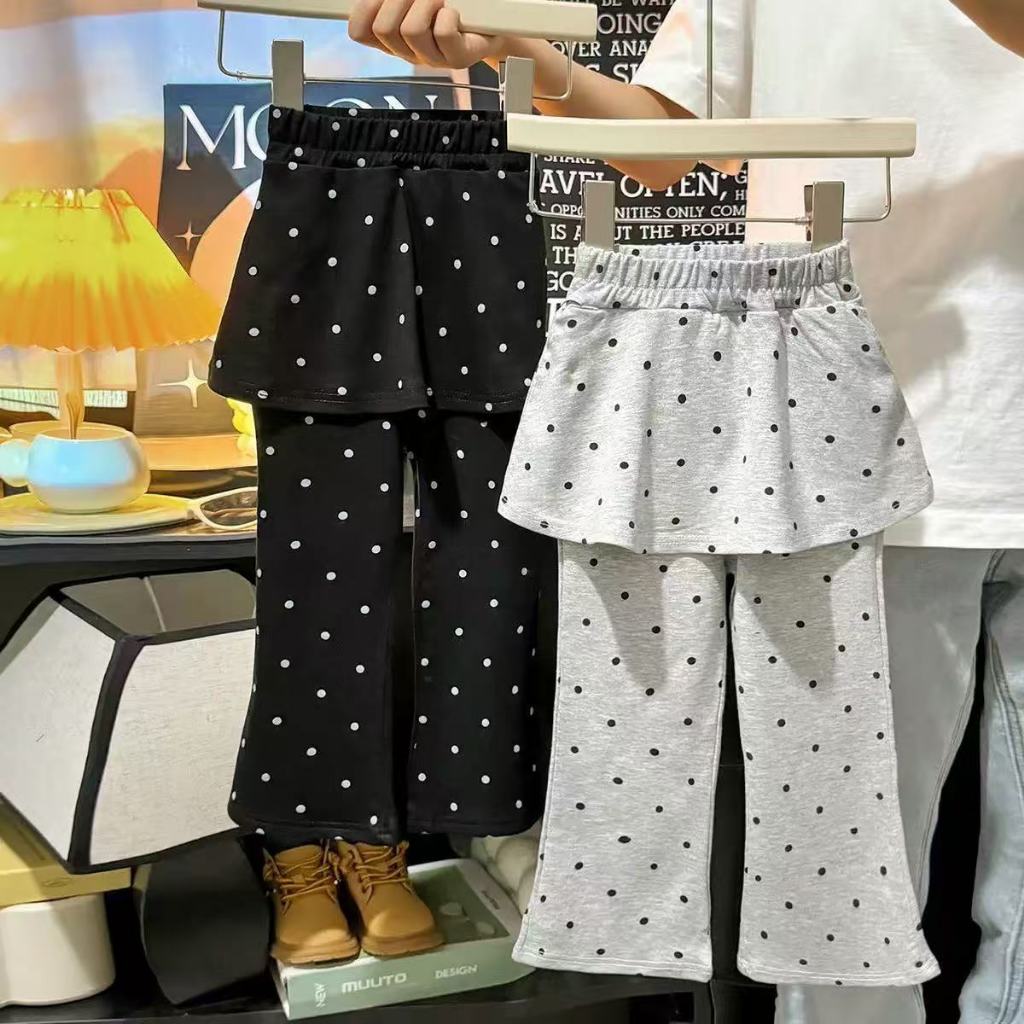 nana*8014*กางเกงขายาวลายจุดสำหรับเด็กผู้หญิง งานสไตล์ พร้อมส่งที่ไทย
