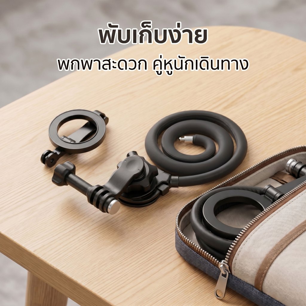 ที่ยึดโทรศัพท์คล้องคอ แม่เหล็ก MagSafe ดัดได้ 360 องศา รูปที่ 8
