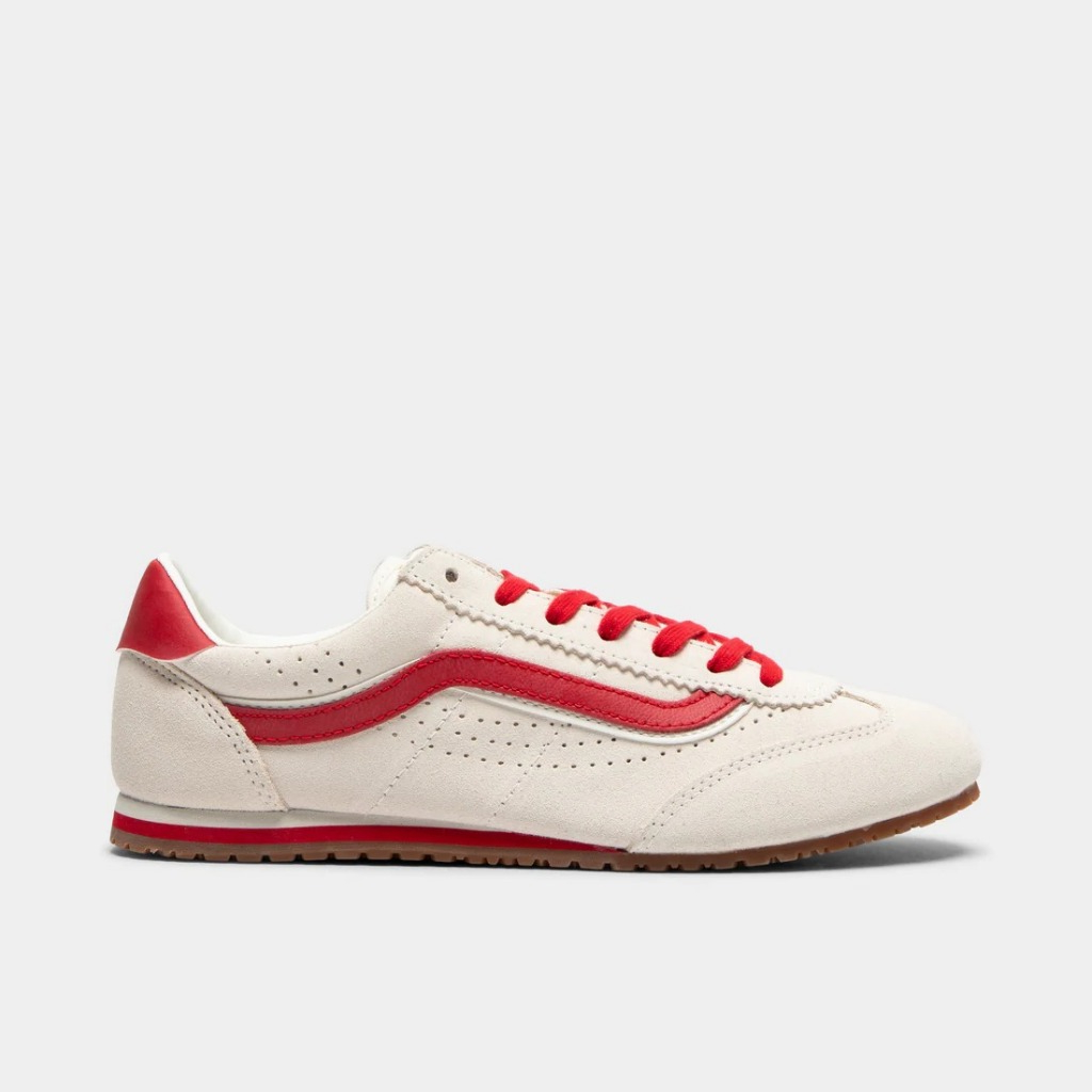 VANS VN000E89OXS SUPER LOWPRO SUEDE MARSHMALLOW RACING RED