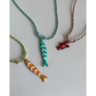 HER OBJECTIVE_HER LOBSTER/SARDINE ON ROPE NECKLACE