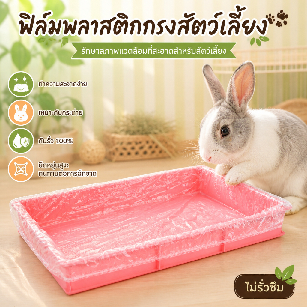[พร้อมส่ง] ฟิล์มพลาสติกกรงสัตว์เลี้ยง แบบใช้แล้วทิ้ง รองกรงสัตว์เลี้ยง ฟิล์มพลาสติกรองถาดกรงสัตว์เลี้ยง ป้องกันคราบและกล