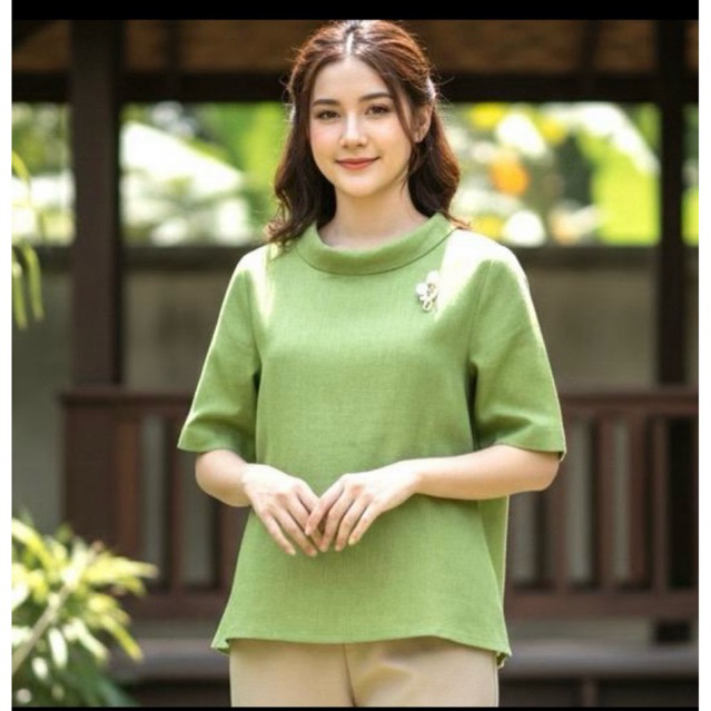 เสื้อลินินแท้ รุ่นคอคุณนาย มีไซร์ 40”-46” ทรงสวย เรียบหรูดูดี – โปรปัง