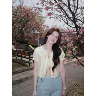 NINA LACE TOP(Blue•Olive•Yello•Brown•White)