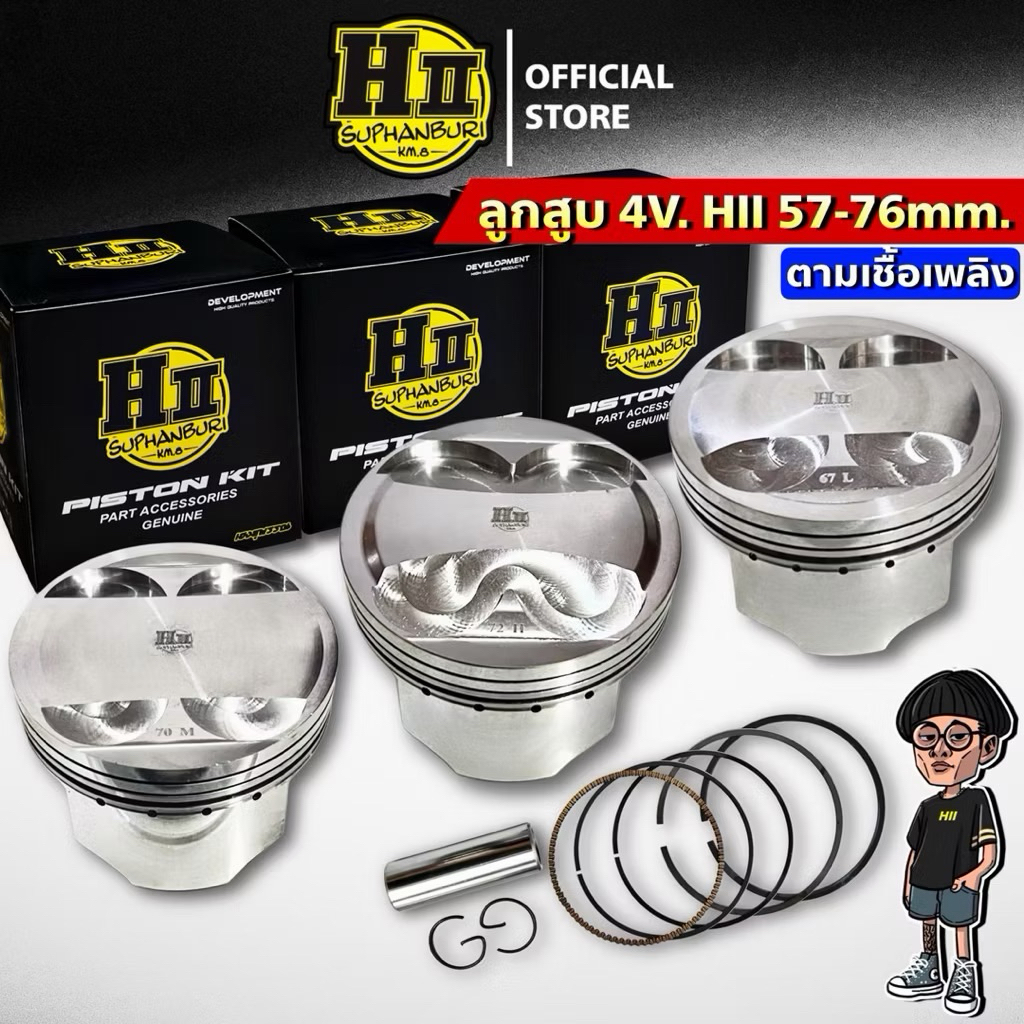 ลูกสูบCNCเฮงสุพรรณ57-76(4Vavle)อัตราส่วนตามเชื้อเพลิง