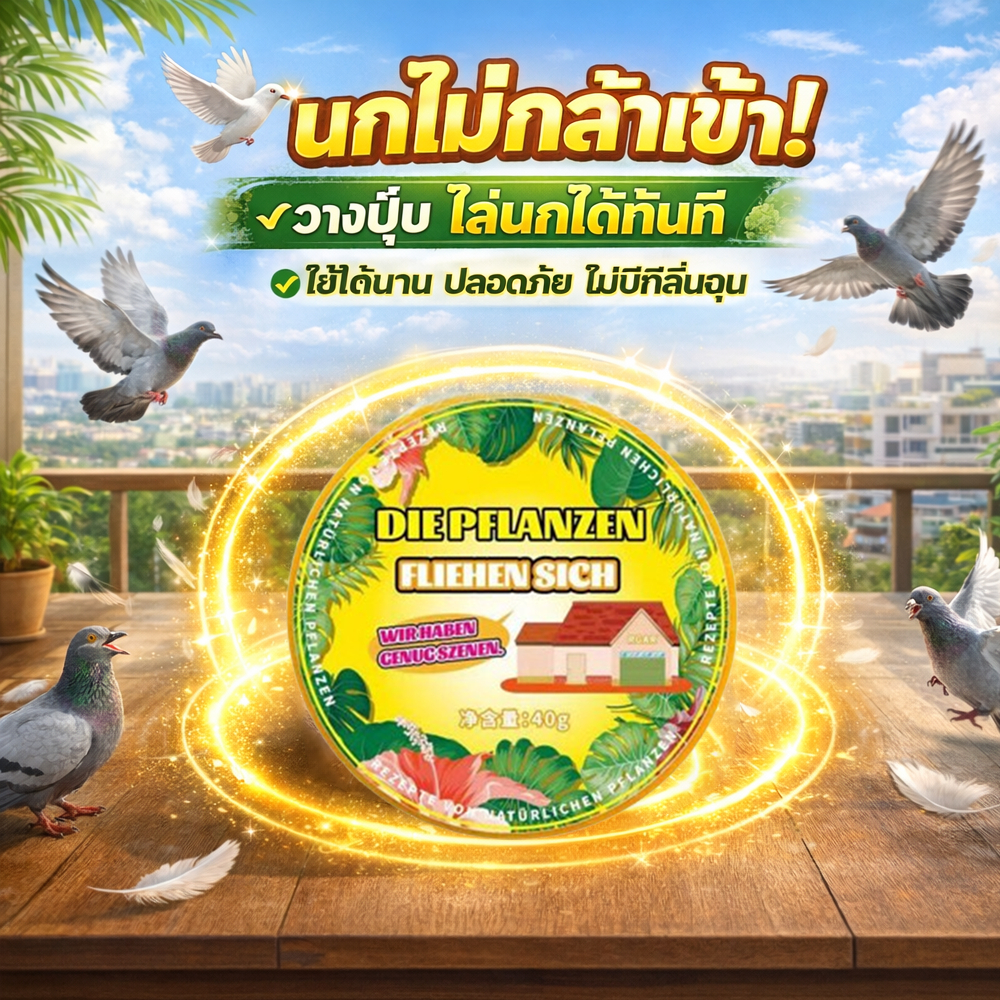 🐦ยาไล่นก ก้อนไล่นกพิราบ ไล่นกพิราบ 40g สูตรธรรมชาติ ใช้ในระเบียง หลังคา รอบบ้าน เห็นผลเร็ว
