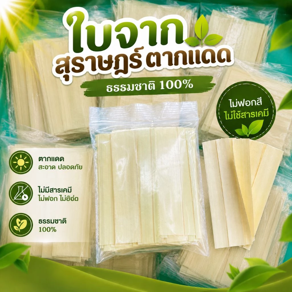 ใบจากตากแดดของดีจังหวัดสุราษฎร์ 1ห่อมีประมาณ50-60ใบ
