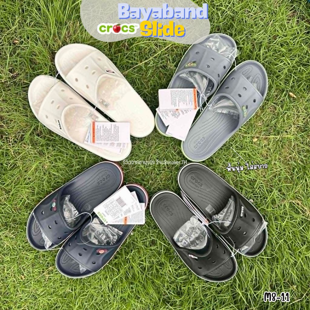 รองเท้าแตะแบบสวมCroc Bayaband Slide มี 4 สี M8-11 เท่ใส่สบาย แต่ยังคงความนุ่ม MINCR002