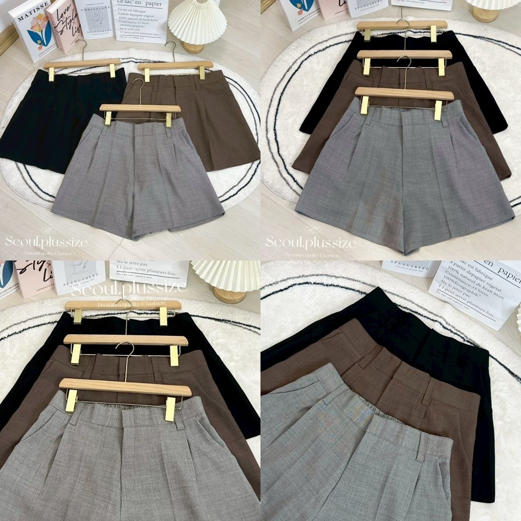 Basic shortpants กางเกงขาสั้นสวยๆทรงเบสิค ผ้าสโนว์ เอว 30-56 นิ้ว