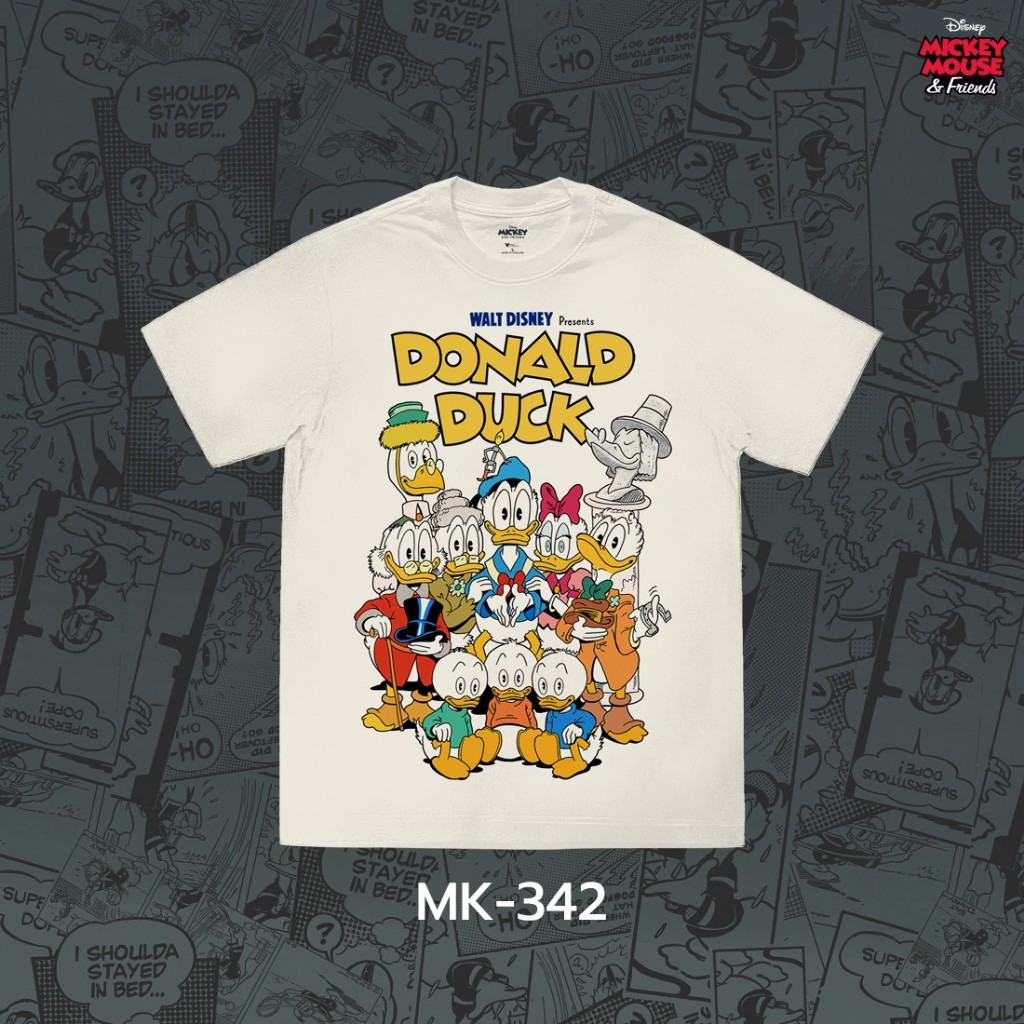 Power 7 Shop เสื้อยืดการ์ตูน "Donald duck" ลิขสิทธ์แท้ DISNEY(MK-342-สีครีม)