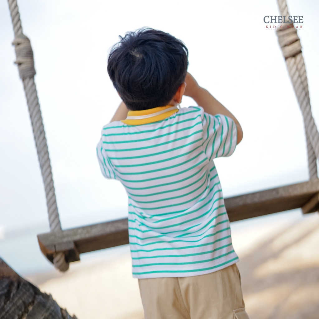 Chelsee เสื้อโปโล แขนสั้น ลายทาง ยีราฟ อายุ 1.5-10 ปี ผ้า 100%Cotton เด็กผู้ชาย เสื้อผ้าเด็กโต รุ่น 128276 ราคา ถูกที่สุด ดีลบีเคเค แกลเลอรีภาพที่ 8