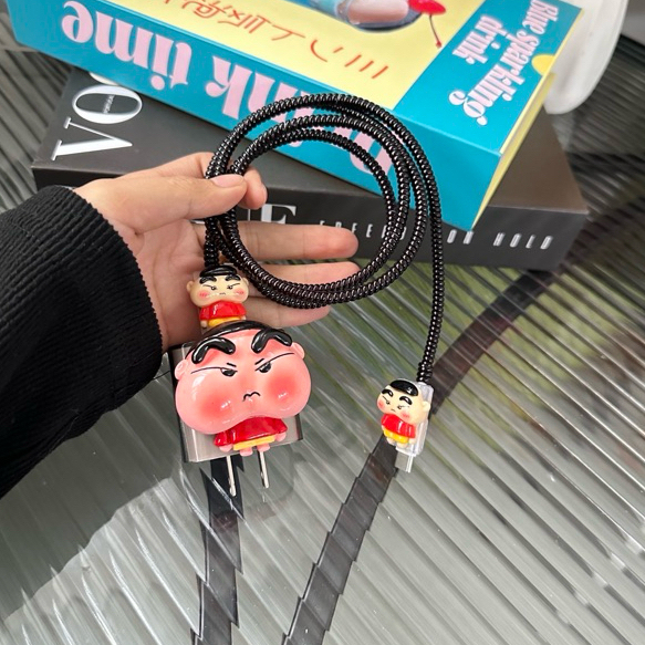 CT-(B) เคสสาย+หัวชาร์จ ชุดถนอมสายชาร์จลายใหม่ ใช้กับหัว18w/20wเท่านั้น สินค้าพร้อมส่ง