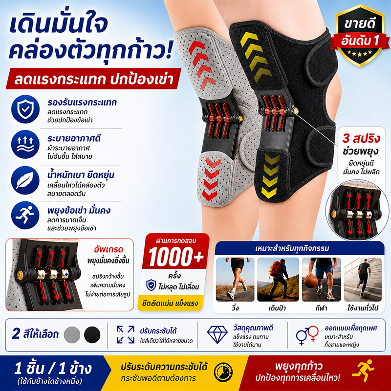 การสนับสนุนเข่าปรับได้ 2 ชิ้น อุปกรณ์ป้องกันกีฬา การสนับสนุนการบีบอัดลึก การปกป้องข้อต่อ