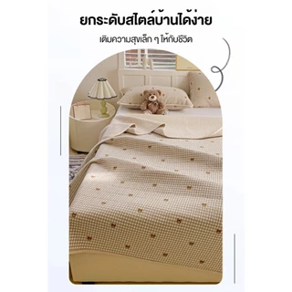 LULUNA ผ้าคลุมที่นอน ผ้าฝ้ายแท้ ผ้ากอซสองชั้น หนาพิเศษ นุ่มสบายผิว ป้องกันลื่นไถล ใช้ได้ทุกฤดูกาล