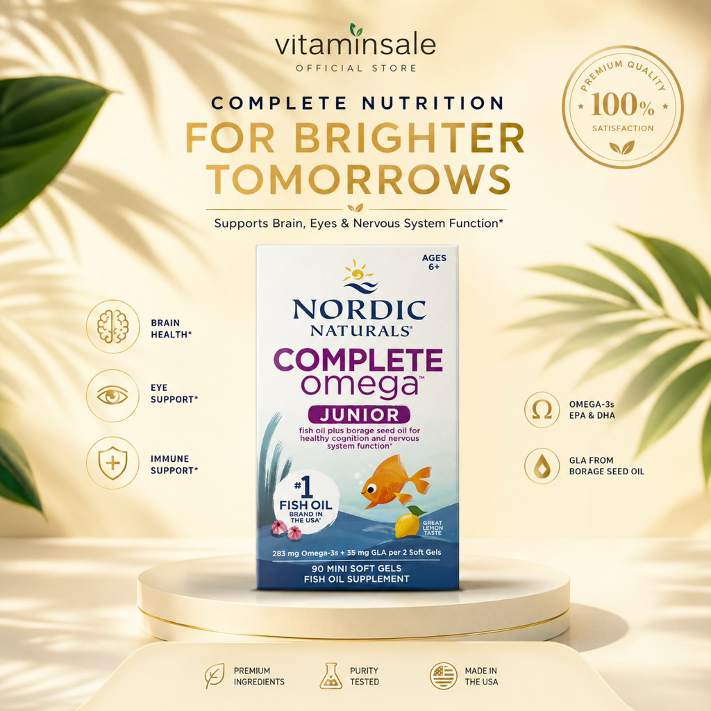🐟 Nordic Naturals Complete Omega Junior 283mg | Omega 3-6-9 for Kids Age 6-12