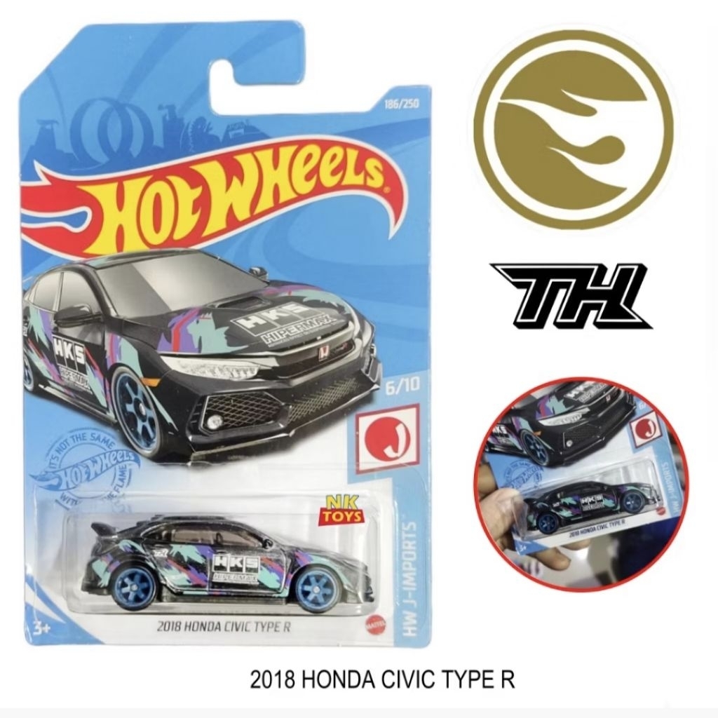 hotwheels ฮอตวีล STH honda civic type R /ลูกไฟทองSTH/ล้อยาง/หายากแล้ว 1:64