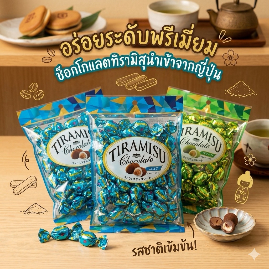 ‼️นำเข้าจากญี่ปุ่น‼️ของใหม่พึ่งถึงไทย👍🏻 Tiramisu Chocolate อัลมอนด์กรุบกรอบ เคลือบด้วยช็อกโกแลตทีรามิสุ หอมหวาน อร่อย