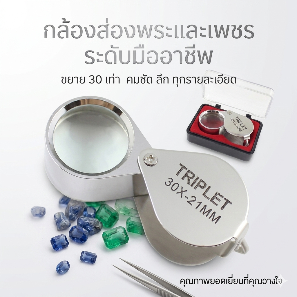 กล้องส่องพระ พร้อมกล่องใส่ เลนส์ 30X 21 มม. 1152 กล้องขยายส่องอัญมณี ของเก่า