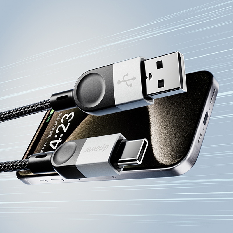 d-power สายชาร์จเร็ว 5A MAX รุ่น CB-N01 สายถักอึดทนทาน หัวอลูมิเนียมอัลลอยด์ ยาว1M (Micro/Type-C/IP)