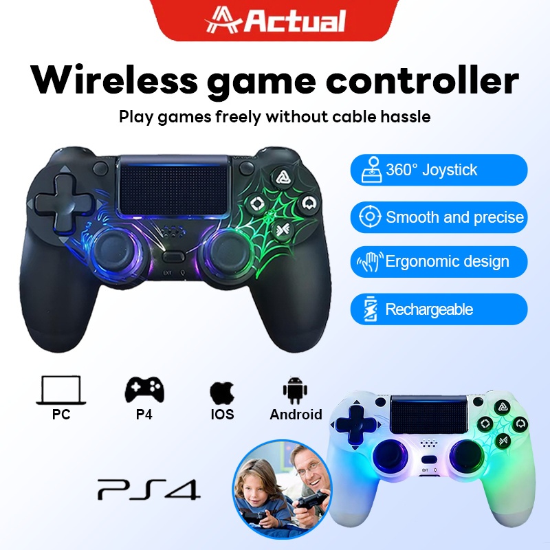 Actual RGB จอยเกม คอนโทรลเลอร์ จอยสติ๊ก จอยเกมส์ จอยสติ๊กเกมบลูทูธไร้สาย For Android iOS PC Ps Joy GEN2 USB แล็ปท็อป